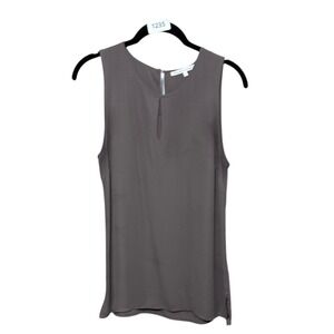 Violet‎ + Clair Sleeveless Top Keyhole Blouse Casual Tank Gray
